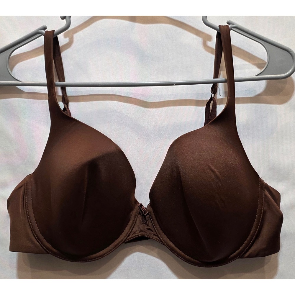 DKNY Womens Chocolate Brown Underwire Molded Cup Bra 36D 453593